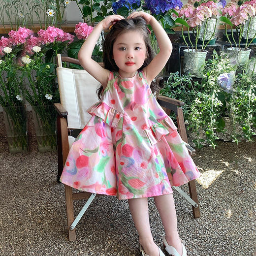 2025年夏款新款多巴胺花朵裙 韩版网红潮流连衣裙 商品图2