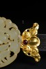 錾刻银鎏金双蝴蝶和田玉镂空花枝碧玺皮带 商品缩略图1