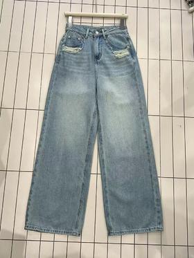 【门店同款】ENJOY夏季口袋做旧薄款阔腿裤 162399691