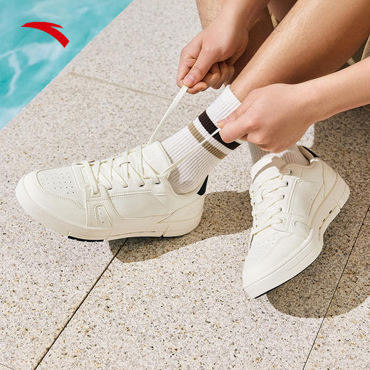 安踏呼吸丨经典低帮板鞋男新款小白鞋运动鞋112528018 商品图1