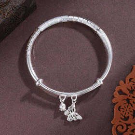 子佩集S999银【蝶觅芬芳】手镯【ZZSZ008】纯银蝴蝶铃兰推拉2504