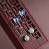 子佩集S925银【玉蝶奇缘】耳钉【ED04012】纯银和田玉蝴蝶2504 商品缩略图3