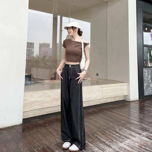 卷卷紫直筒牛仔裤｜丝滑柔软不挑腿型，显瘦时尚精致 商品图1