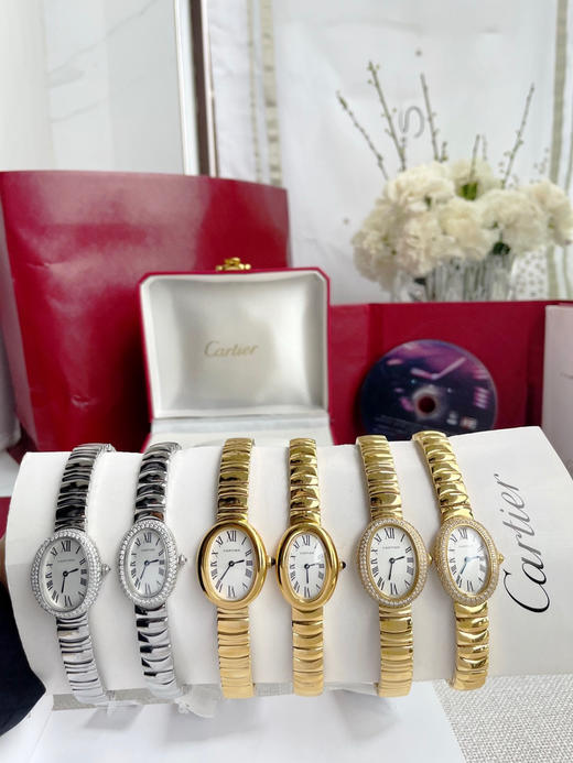 卡地亚浴缸Baignoire1920系列，进口瑞士石英机芯，316L精钢表壳表链，淬火钢蓝指针，标志性罗马表盘，弧形水晶镜面，月牙形表链环环相扣❕❕❕ 商品图10