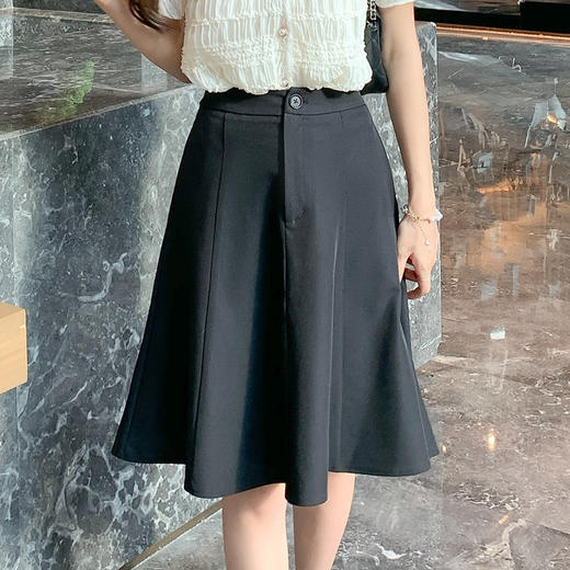 奢姿大码女装2025夏季减龄时尚裙子胖妹妹通勤A字百搭简约半身裙9952493963B 商品图4
