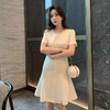 奢姿大码女装2026夏季时尚圆领荷叶摆连衣裙胖妹妹钻饰设计裙子9952890351 商品缩略图0