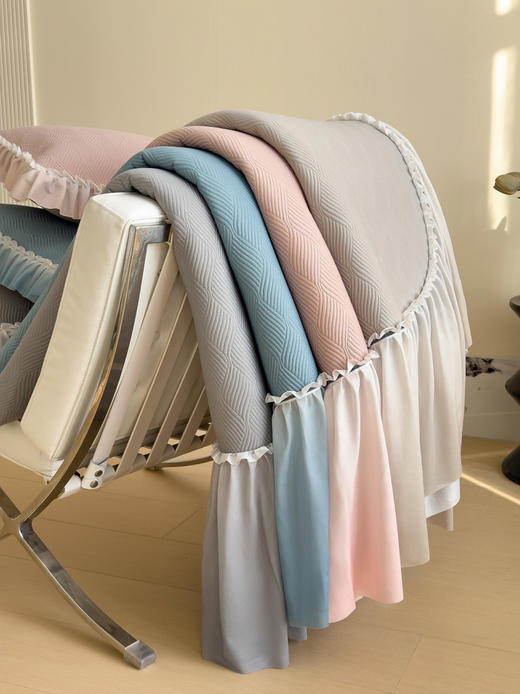 夏季设计师款A类凉感床裙款凉席三件套 商品图6