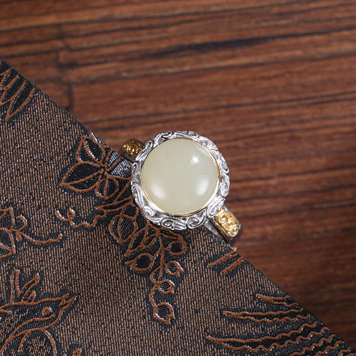 子佩集S925银【玉瑞祥和】戒指【JZ06848】纯银和田玉镀金2504 商品图2