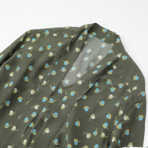 「K」洛诗琳13720气质真丝印花上衣2025夏季新款桑蚕丝飘带衬衫女22279 商品图3