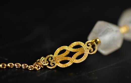 春秋老水晶18k金铜钱项链 商品图3