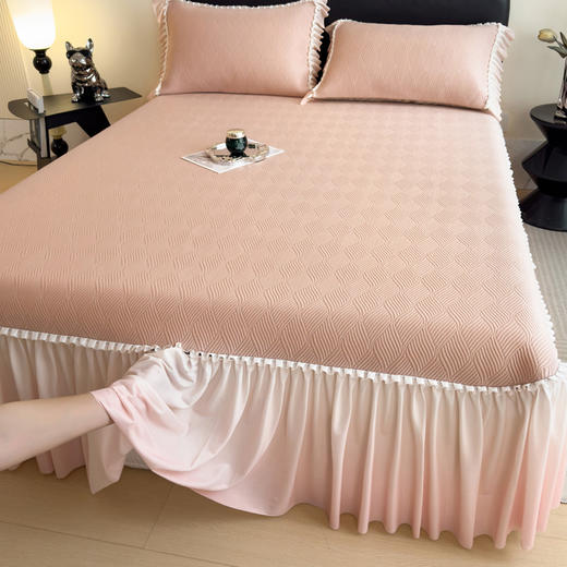 夏季设计师款A类凉感床裙款凉席三件套 商品图10