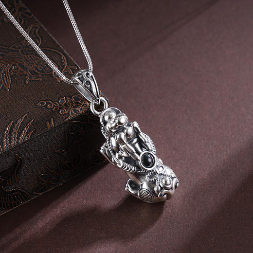 子佩集S925银【瑞兽呈祥】吊坠【FJDZ003】纯银貔貅镶嵌(不含链)2504 商品图3