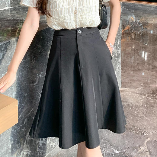 奢姿大码女装2025夏季减龄时尚裙子胖妹妹通勤A字百搭简约半身裙9952493963B 商品图2