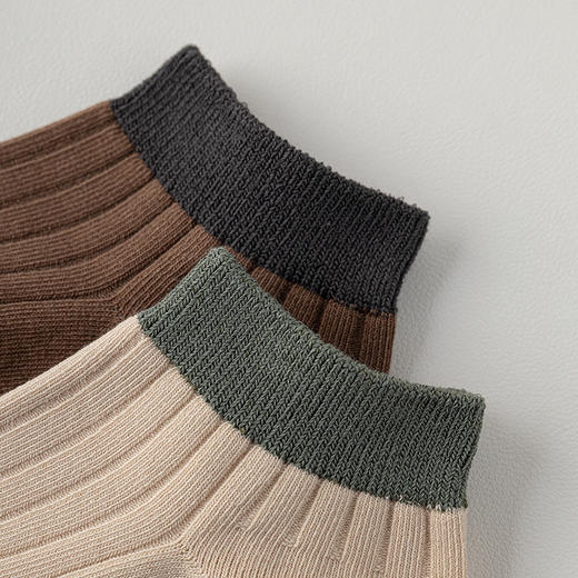【脚腕粗杠短袜】男士短袜良品透气纯色袜子四季运动休闲双针抗菌防臭吸汗 商品图3