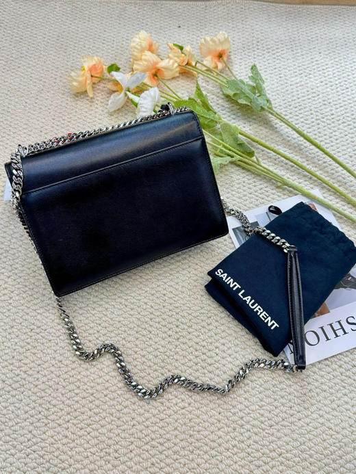ysl 中号 黑银 牛皮 日落包 商品图1