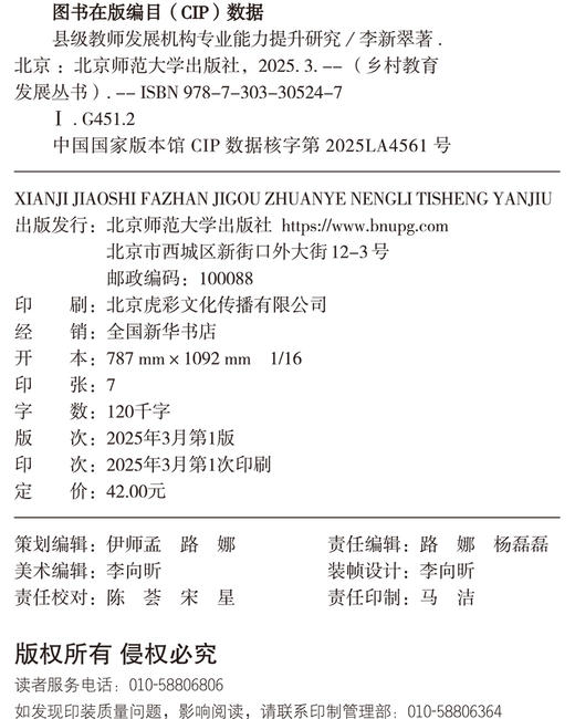 县级教师发展机构专业能力提升研究 9787303305247 李新翠/著编 乡村教育发展丛书  北京师范大学出版社 正版书籍 商品图2
