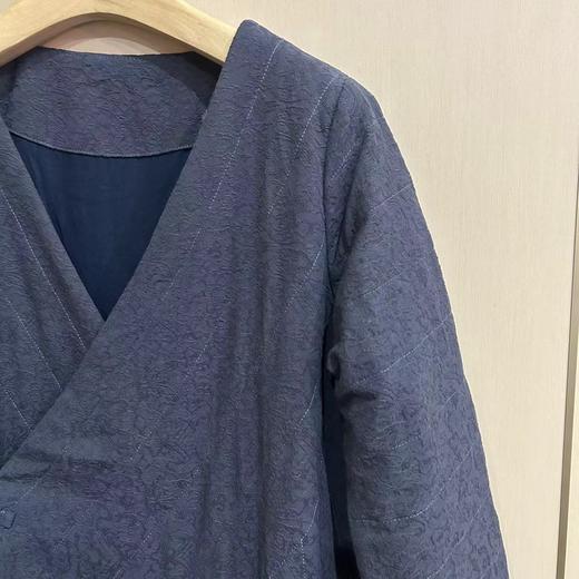 【线上专属】长款偏襟棉服（19802181-灰黑花） 商品图2