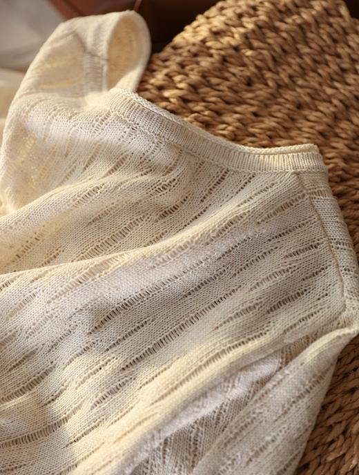 特殊织理工艺松弛感莱赛尔亚麻镂空网眼针织衫 商品图11