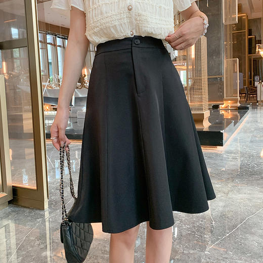 奢姿大码女装2025夏季减龄时尚裙子胖妹妹通勤A字百搭简约半身裙9952493963B 商品图1