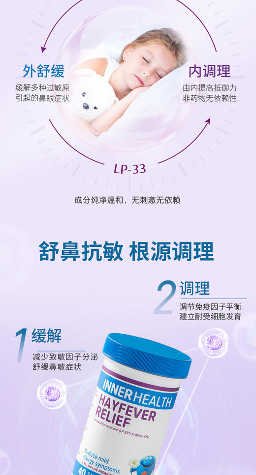 Inner Health鼻yan炎敏感缓解花粉症益生菌40粒 商品图2