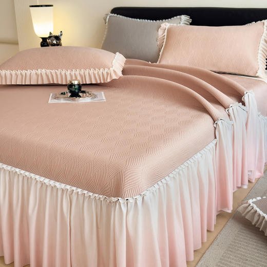 夏季设计师款A类凉感床裙款凉席三件套 商品图12