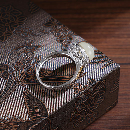 子佩集S925银【玉瑞祥和】戒指【JZ06848】纯银和田玉镀金2504 商品图5