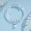 子佩集S999银【祥铃雅宝】童镯【ZZSZ005】纯银蓝色蝴蝶结铃铛2504 商品缩略图2