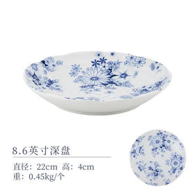 日本进口花集8.6英寸深盘