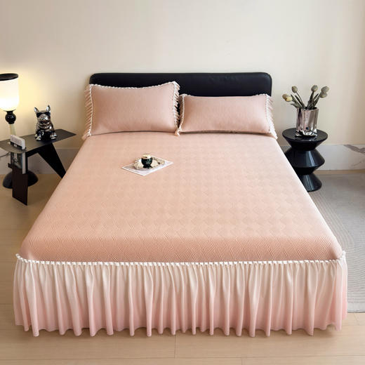 夏季设计师款A类凉感床裙款凉席三件套 商品图7