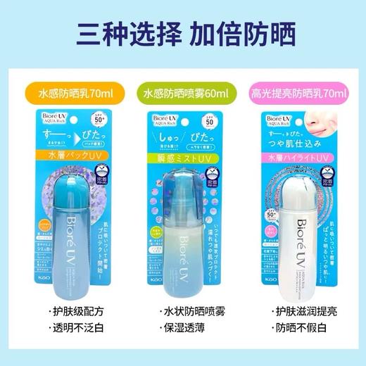 日本BIORE碧柔AQUA Rich系列新品水感防晒乳/喷雾 商品图1