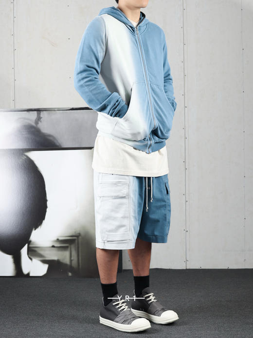 Rick Owens Drkshdw | HOLLYWOOD渐变蓝连帽衫 商品图4