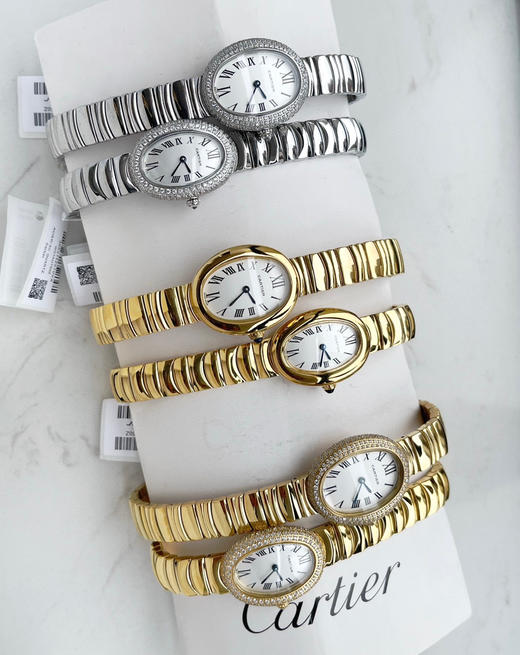 卡地亚浴缸Baignoire1920系列，进口瑞士石英机芯，316L精钢表壳表链，淬火钢蓝指针，标志性罗马表盘，弧形水晶镜面，月牙形表链环环相扣❕❕❕ 商品图11