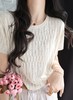 特殊织理工艺松弛感莱赛尔亚麻镂空网眼针织衫 商品缩略图0