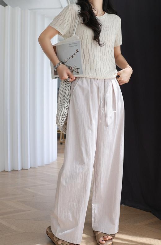 特殊织理工艺松弛感莱赛尔亚麻镂空网眼针织衫 商品图2