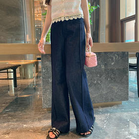 奢姿大码女装2025夏季韩式休闲阔腿时尚牛仔裤胖妹妹百搭简约裤子9952521913