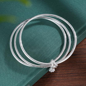 子佩集S999银【两世成欢】手镯【ZZSZ011】纯银三个圈莲蓬2504