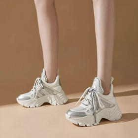 「K」洛诗琳15136设计师款气质超轻显高显瘦真皮老爹休闲运动鞋1110