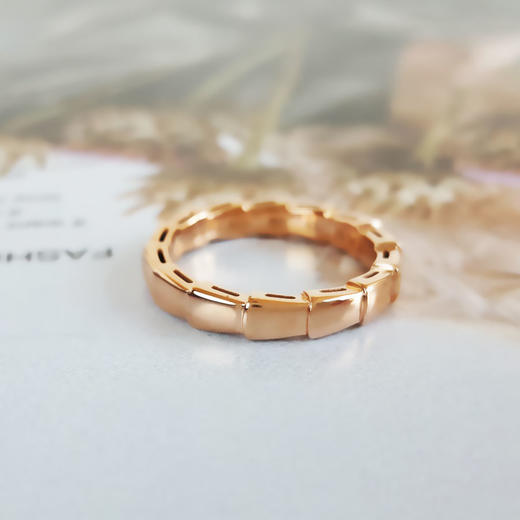 【95新】BVLGARI宝格丽Serpenti Viper系列18K玫瑰金蛇骨戒指53号中性款现售价：6000！230425TB02 商品图4