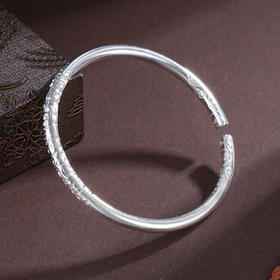 子佩集S999银【云浮祥遇】手镯【ZZSZ007】纯银祥云圆棍开口2504