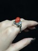 珊瑚镶嵌银饰戒指 商品缩略图2