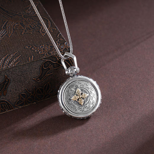 子佩集S925银【金刚福佑】吊坠【FJDZ002】纯银可转动镀金(不含链)2504 商品图2