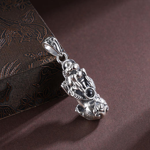 子佩集S925银【瑞兽呈祥】吊坠【FJDZ003】纯银貔貅镶嵌(不含链)2504 商品图4