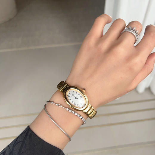 卡地亚浴缸Baignoire1920系列，进口瑞士石英机芯，316L精钢表壳表链，淬火钢蓝指针，标志性罗马表盘，弧形水晶镜面，月牙形表链环环相扣❕❕❕ 商品图14