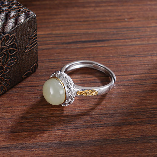 子佩集S925银【玉瑞祥和】戒指【JZ06848】纯银和田玉镀金2504 商品图3