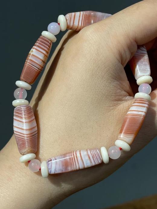 缠丝红白玛瑙四方橄榄珠手链，顺丰包邮 商品图7