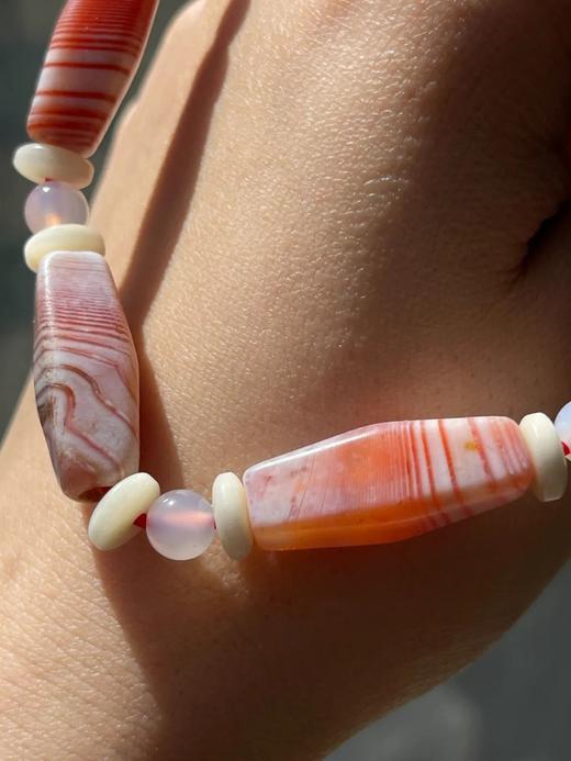 缠丝红白玛瑙四方橄榄珠手链，顺丰包邮 商品图9