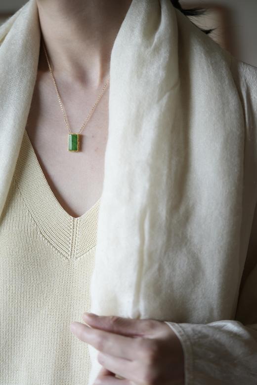 翡翠18K金戒面吊坠 商品图3