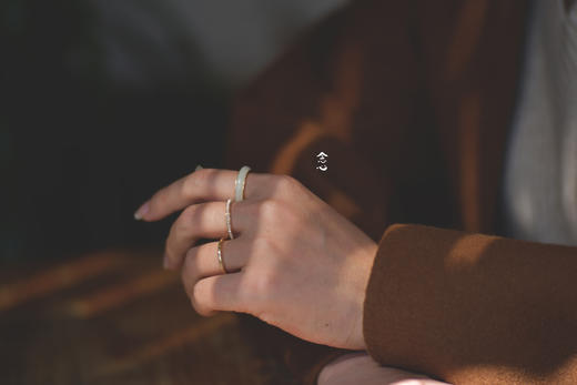 清代和田玉18K金三环套戒指 商品图1