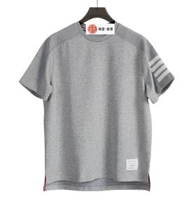 男款前短后长圆领短袖T恤hu022