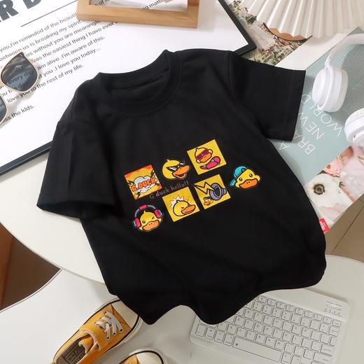【任选 二件49.9元】小黄鸭儿童新款服装夏季短袖圆领T恤男女潮流卡通印花百搭上衣纯棉 商品图3